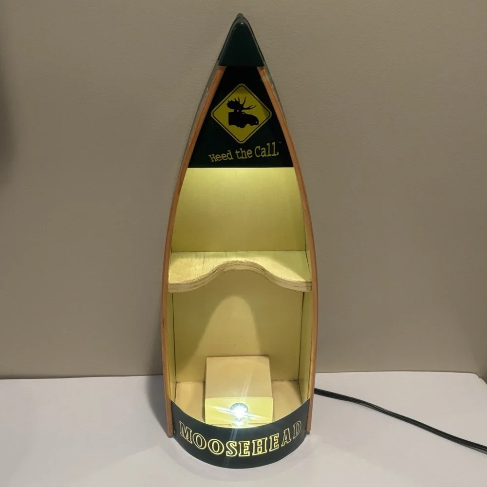 Moose Head Promotional‎ Beer Canoe Lighted Display Shelf